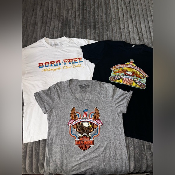 Harley-Davidson & Born Free Event Show Shirts - Lot of 3 - Picture 7 of 13